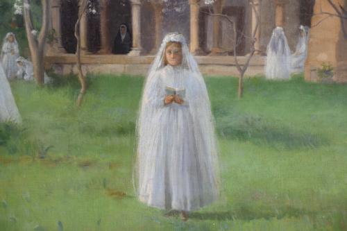 SEBASTIÀ JUNYENT SANS (1865-1908).  "CLOISTER IN SANT CUGAT