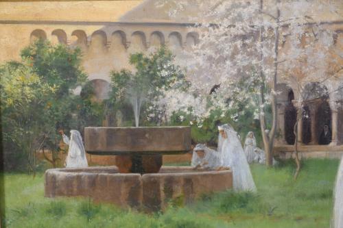 SEBASTIÀ JUNYENT SANS (1865-1908).  "CLOISTER IN SANT CUGAT