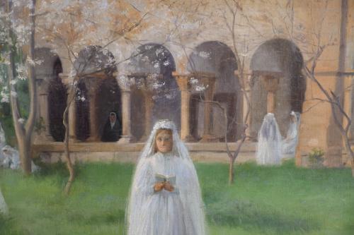 SEBASTIÀ JUNYENT SANS (1865-1908).  "CLOISTER IN SANT CUGAT