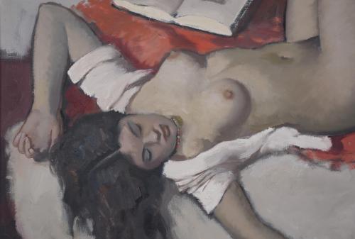 FREDERIC LLOVERAS HERRERA (1912-1983). "JOVEN RECOSTADA", 1