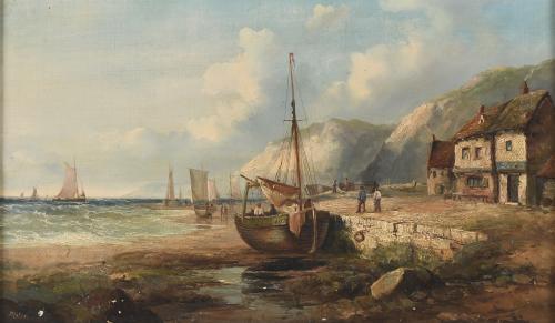 JOHN JAMES WILSON (1818-1875). "WAITING FOR THE TIDE TO RISE."