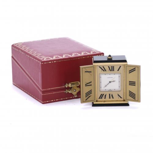 CARTIER. SMALL TABLE ALARM CLOCK. 20TH CENTURY. 