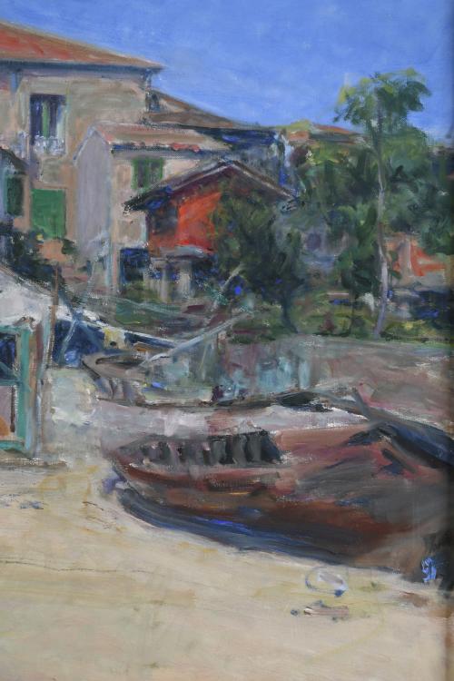 GABINO REY SANTIAGO (1928-2006) "CASAS EN LA PLAYA". Combar