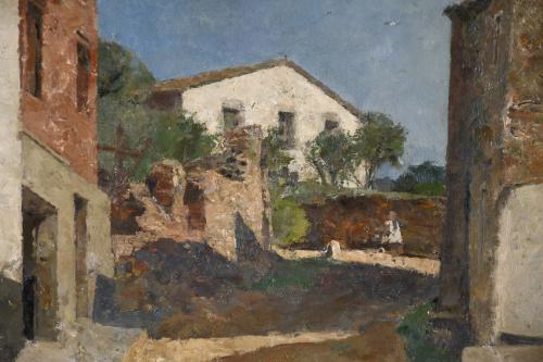 JOSEP MARIA MALLOL SUAZO (1910-1986). "VILLAGE STREET", 197