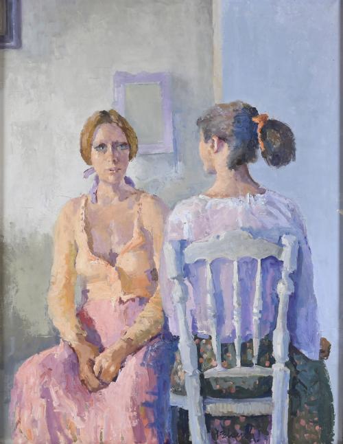 XAVIER BLANCH (1918-1999). "TWO FIGURES". 