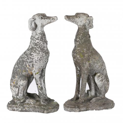 PAIR OF OUTDOOR GREYHOUNDS, 20TH CENTURY.