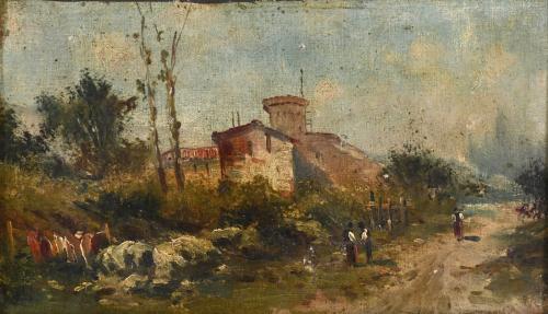 19TH CENTURY CATALAN SCHOOL. Pair of landscapes.