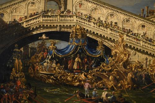 FRANCESCO ZANIN (1824-1884). "REGATTA UNDER THE RIALTO BRID