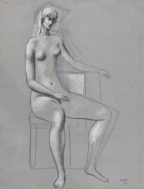 PERE PRUNA OCERANS (1904-1977). Estudio para "DESNUDO FEMENINO", 1926.