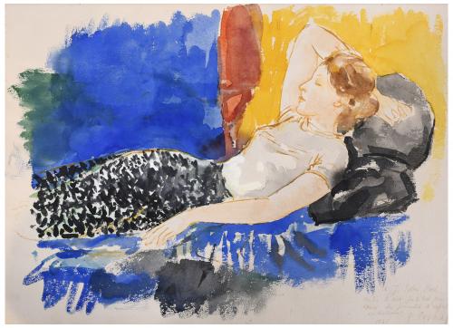 PERE PRUNA OCERANS (1904-1977). "WOMAN LYING DOWN", 1965.