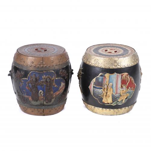 CHINESE RICE BARRELS. 19TH CENTURY.