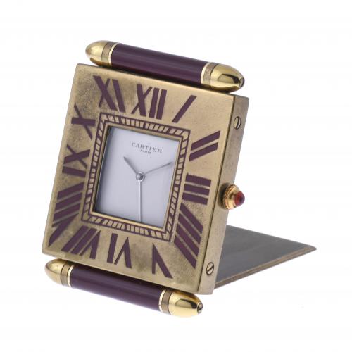 CARTIER. TRAVEL ALARM CLOCK, 20TH CENTURY. 