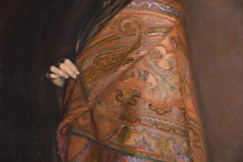 20TH CENTURY SPANISH SCHOOL. "WOMAN WITH A SHAWL", 1905.