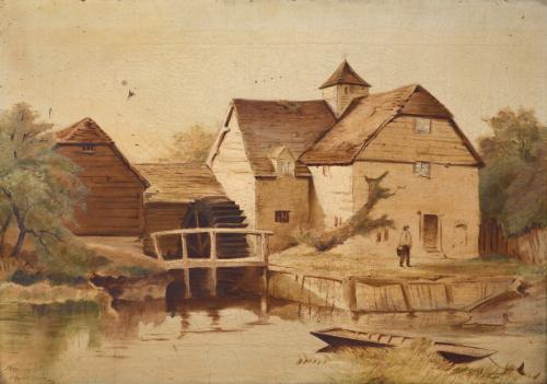 19TH CENTURY ENGLISH SCHOOL. "MAPLEDURHAM WATER MILL". 