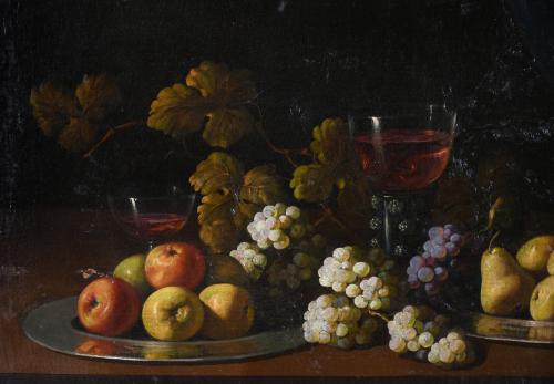 19TH CENTURY, SPANISH SCHOOL. "STILL LIFE WITH GRAPES".