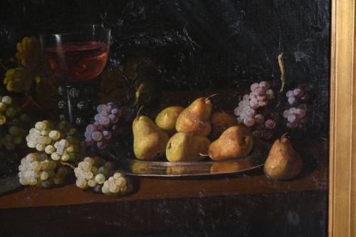 19TH CENTURY, SPANISH SCHOOL. "STILL LIFE WITH GRAPES".