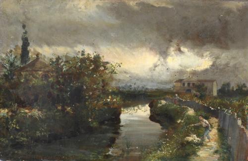 RAMÓN MARTÍ ALSINA (1826-1894). "STORMY LANDSCAPE".