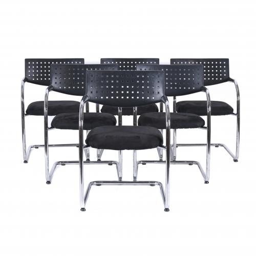 ANTONIO CITTERIO (1950). SIX "VIS A VIS" CHAIRS FOR VITRA, 1998. 