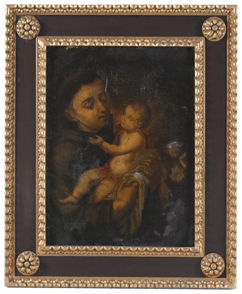 18TH CENTURY, SPANISH SCHOOL. "SAINT ANTHONY OF PADUA AND T