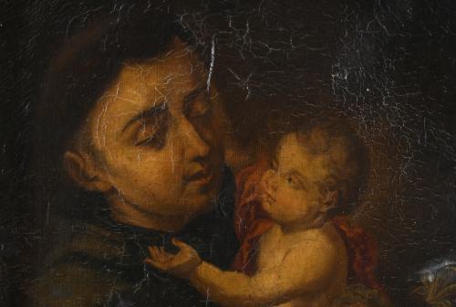 18TH CENTURY, SPANISH SCHOOL. "SAINT ANTHONY OF PADUA AND T