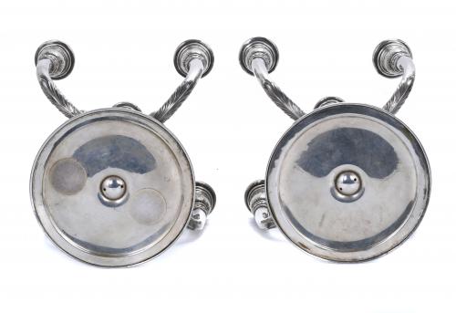 PAIR OF SILVER CANDELABRA, 20TH CENTURY. 