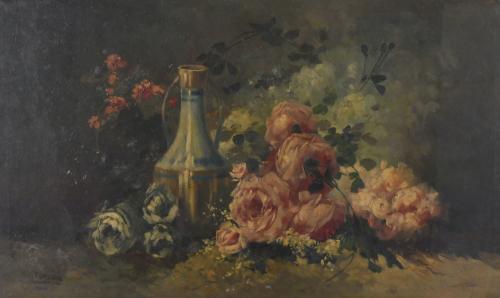 EARLY 20TH CENTURY SPANISH SCHOOL. "STILL LIFE WITH FLOWERS".