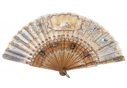 SET OF SEVEN FANS, 19TH AND 20TH CENTURIES.