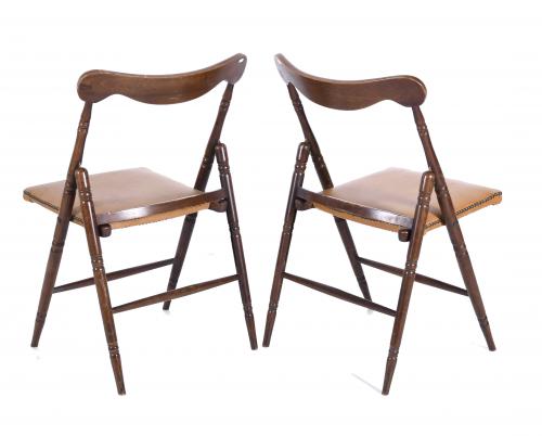 SIX ENGLISH FOLDING CHAIRS, 20TH CENTURY. 