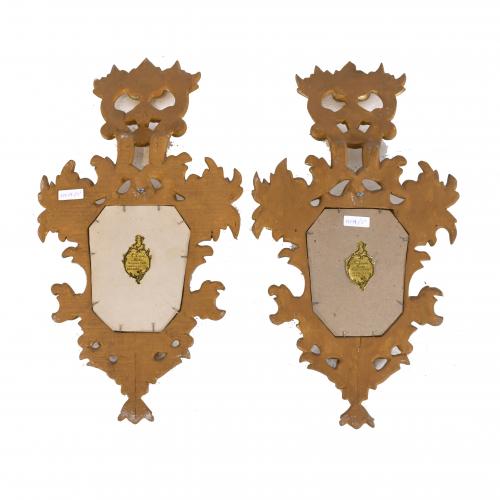 PAIR OF SMALL SPANISH ORNAMENTAL MIRRORS, 20TH CENTURY. 