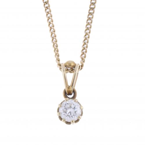 SOLITAIRE DIAMOND PENDANT.