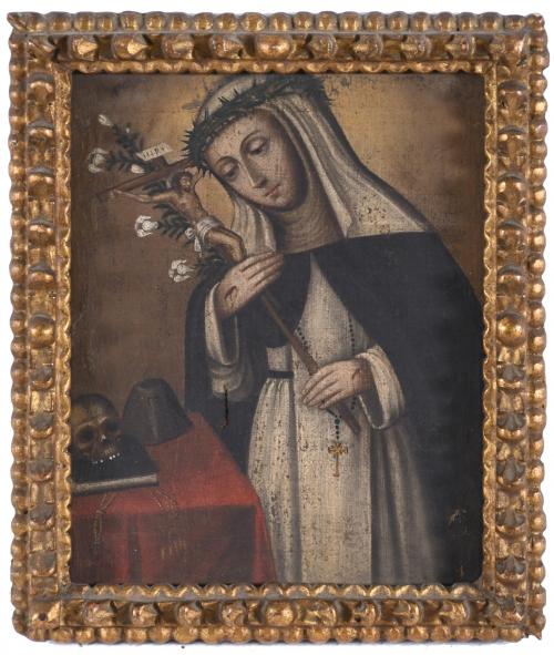 18TH CENTURY VICEROYALTY SCHOOL. "SAINT CATHERINE OF SIENA"