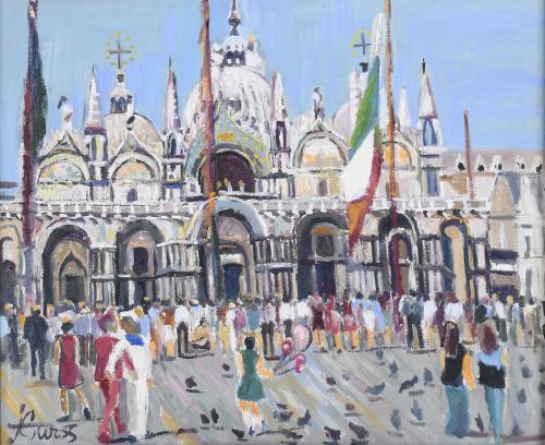 JORDI CURÓS (1930-2017). "SAINT MARK SQUARE".