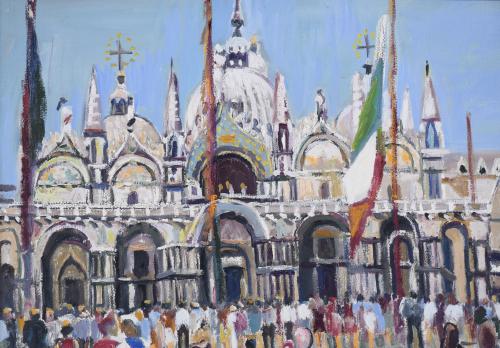 JORDI CURÓS (1930-2017). "SAINT MARK SQUARE".