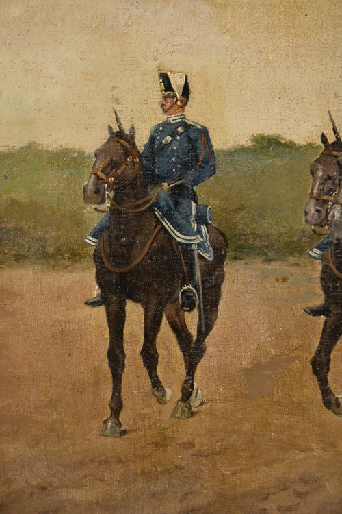 ENRIQUE GÓMEZ MARTÍN (19TH-20TH C.). "MILITARY PARADE".