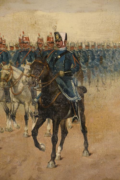 ENRIQUE GÓMEZ MARTÍN (19TH-20TH C.). "MILITARY PARADE".