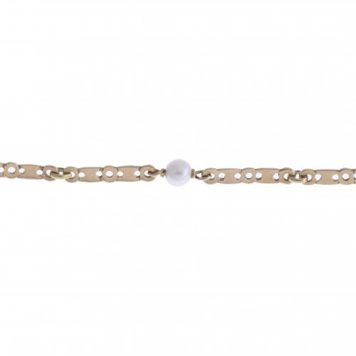 LINKS BRACELET WITH CULTURED PEARLS.