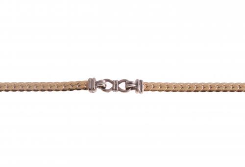 TWO-TONE BRACELET WITH CARTIER-STYLE LINKS.