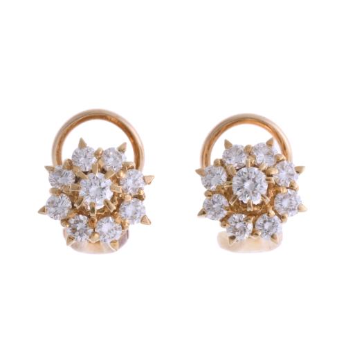 ROSETTE EARRINGS WITH DIAMONDS.