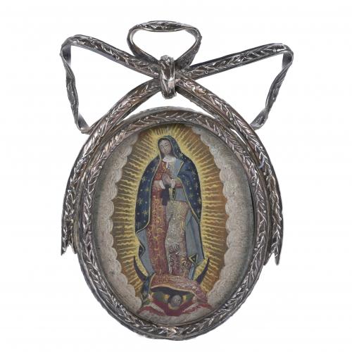 MEXICAN RELIQUARY OF OUR LADY OF GUADALUPE, EARLY 20TH CENTURY. 