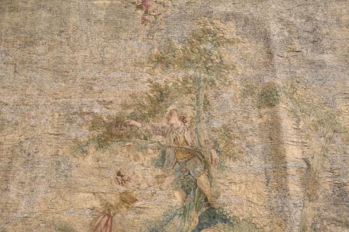 TAPESTRY WITH GALLANT SCENE, EARLY 19TH CENTURY. 