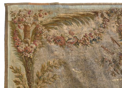 TAPESTRY WITH GALLANT SCENE, EARLY 19TH CENTURY. 