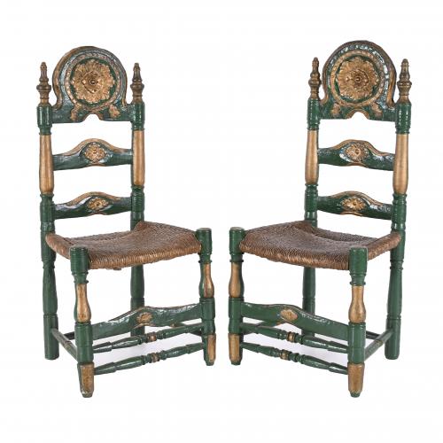 SIX CATALAN CHAIRS, EARLY 20TH CENTURY.