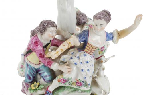 "COUNTRY SCENE", GERMAN FIGURAL GROUP, 20TH CENTURY.