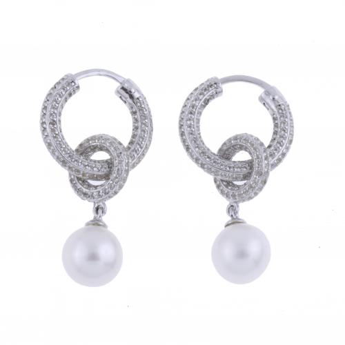 ZIRCONS & PEARL DETACHABLE EARRINGS