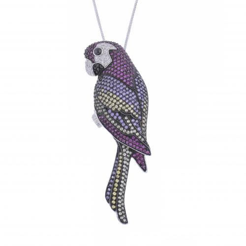 LARGE PARROT BROOCH-PENDANT