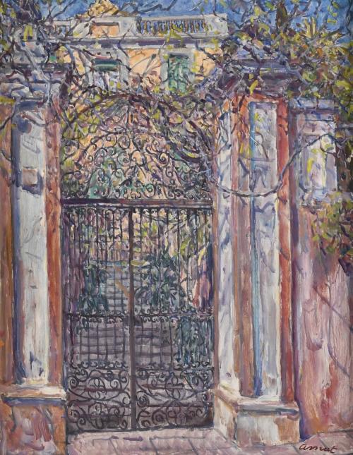 JOSEP AMAT PAGES (1901-1991). "ENTRADA AL JARDÍ".