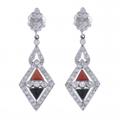 ART DECO STYLE LONG EARRINGS.