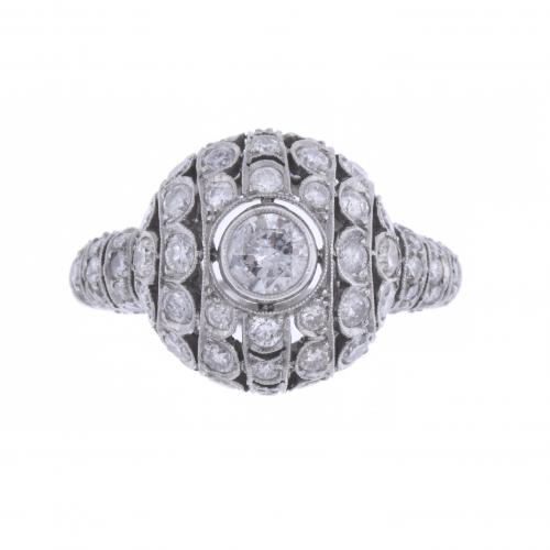 BOMBÉ RING WITH DIAMONDS.