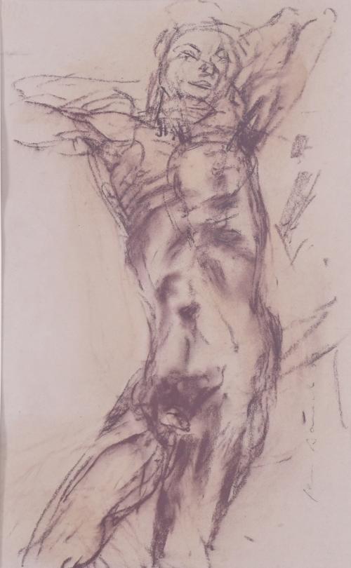 JAN BAUCH (1898-1995). "MALE NUDE", 1950'S.