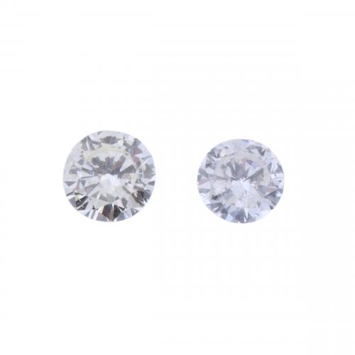 DOS DIAMANTES SIN MONTAR 1,28 CT. EN TOTAL